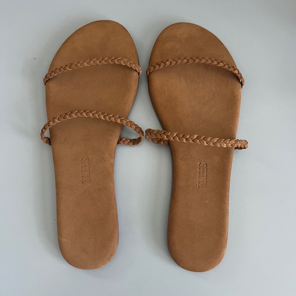 Brand New TKEES Gemma Braid Slides size 8 Camel - Picture 7 of 13
